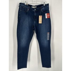 Levi's 512 Perfectly Shaping Super Skinny Jeans Dark Wash 22W‎ Jeggings NWT